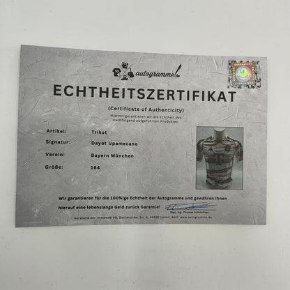 Bayern München Trikot Dayot Upamecano signiert Autogramm Adidas COA 164
