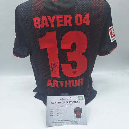Bayer Leverkusen Trikot 2025/2026 Arthur signiert New Balance COA Autogramm L