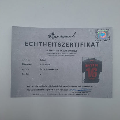 Bayer Leverkusen Trikot 2025/2026 Axel Tape signiert New Balance COA Autogramm L