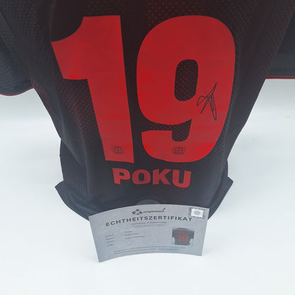 Bayer Leverkusen Trikot 2025/2026 Ernest Poku signiert New Balance COA Autogramm L