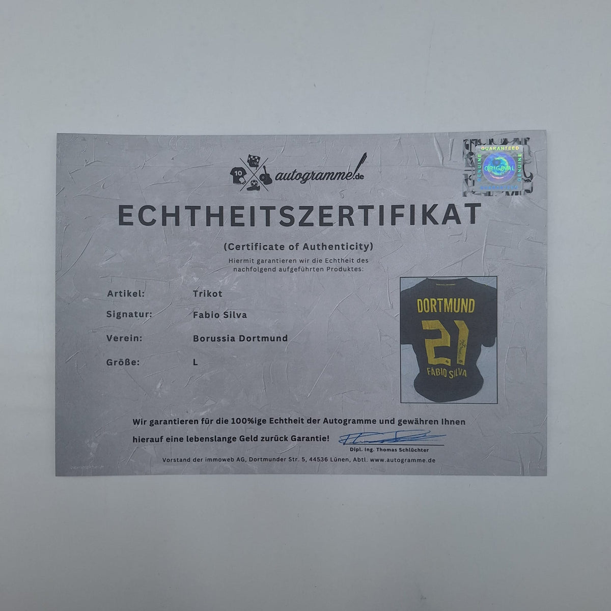 Borussia Dortmund Trikot Fabio Silva COA BVB Puma neu L 26/27