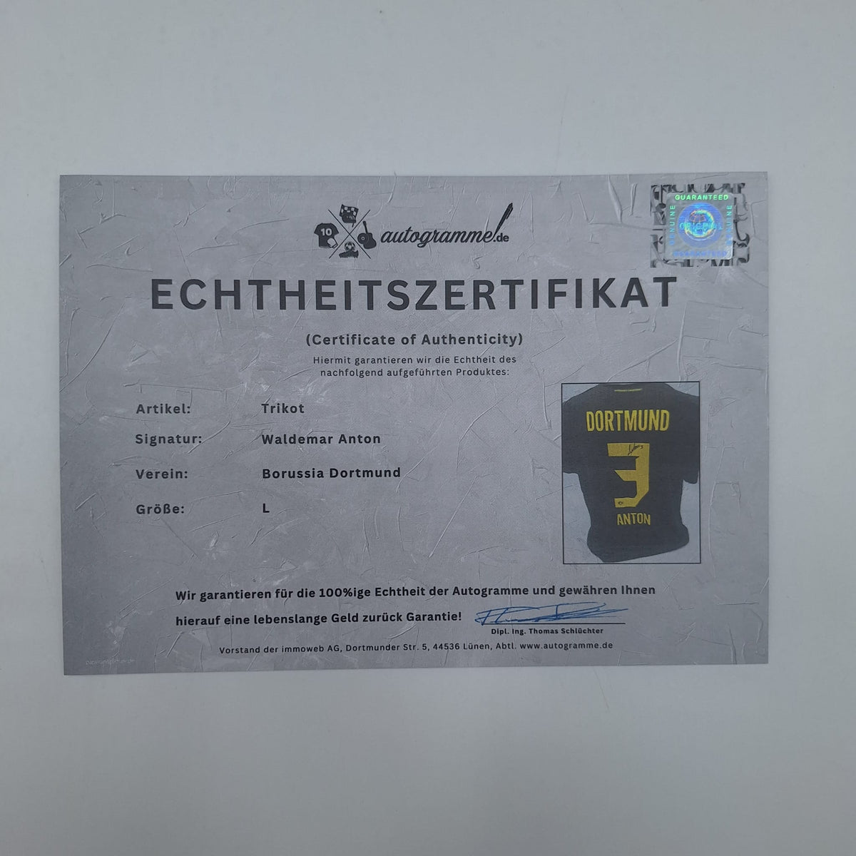 Borussia Dortmund Trikot Waldemar Anton COA BVB Puma neu L 26/27