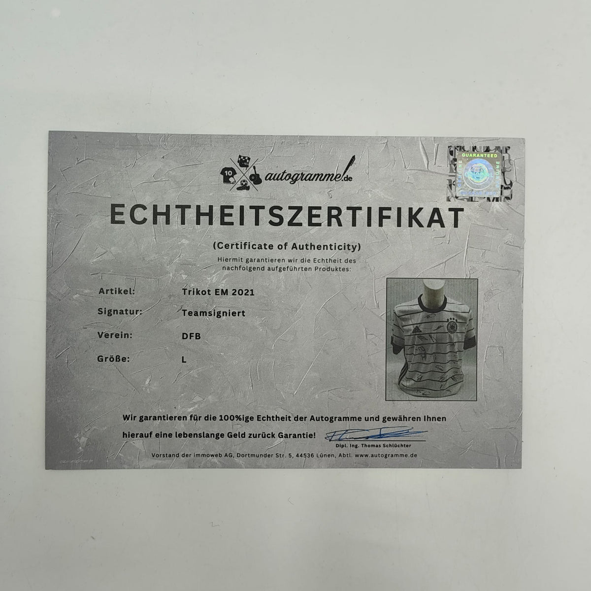 Deutschland Trikot EM 2021 Teamsigniert DFB Fußball Autogramm Adidas L