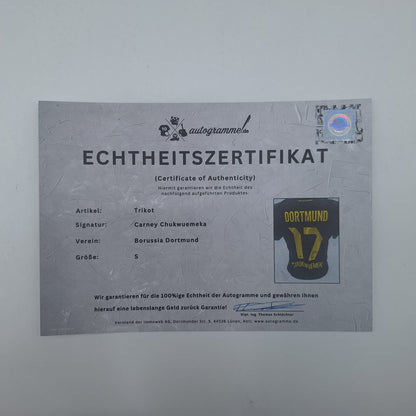 Borussia Dortmund Trikot Carney Chukwuemeka COA BVB Puma neu S 26/27
