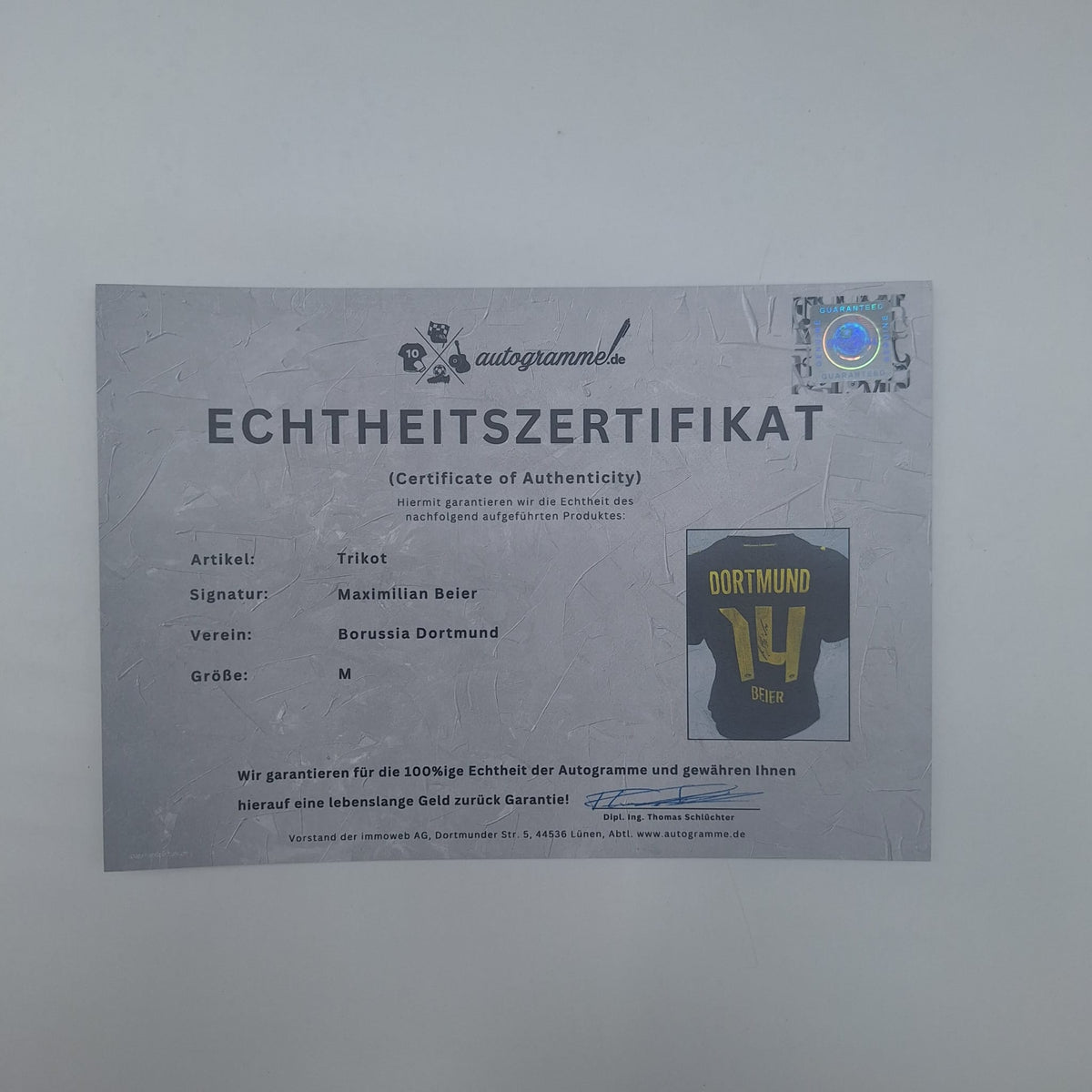 Borussia Dortmund Trikot Maximilian Beier COA BVB Puma neu M 26/27