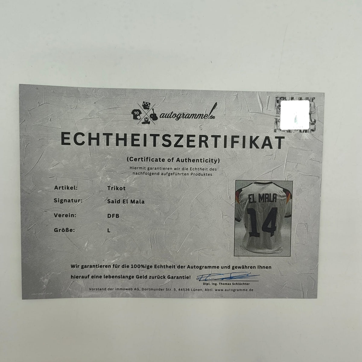 DFB Trikot WM 2026 Said El Mala signiert Autogramme Adidas COA neu L
