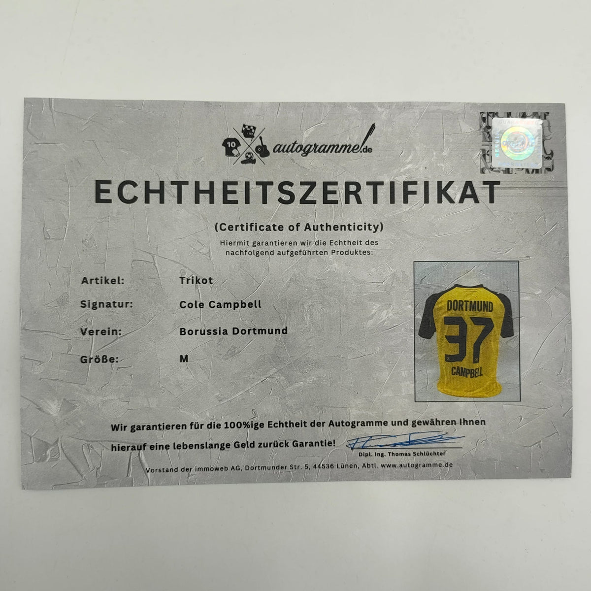 Borussia Dortmund Trikot 25/26 Cole Campbell signiert BVB Puma M