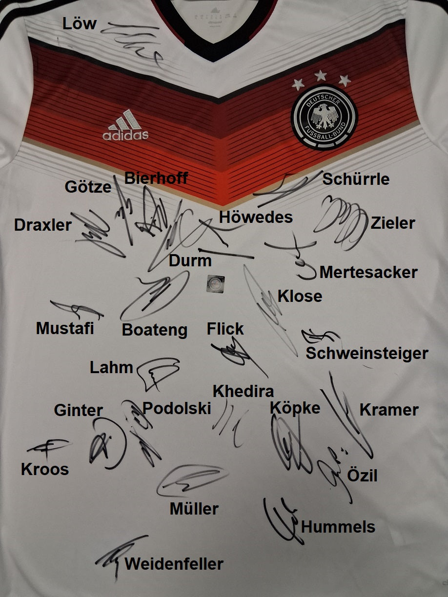 Deutschland Trikot WM 2014 Teamsigniert Autogramm DFB Weltmeister Adidas XL