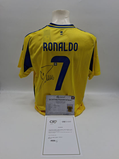 Al Nassr FC Trikot Cristiano Ronaldo signiert Autogramm Fußball COA XL