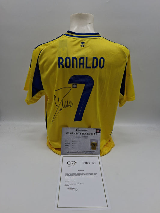 Al Nassr FC Trikot Cristiano Ronaldo signiert Autogramm Fußball COA XL
