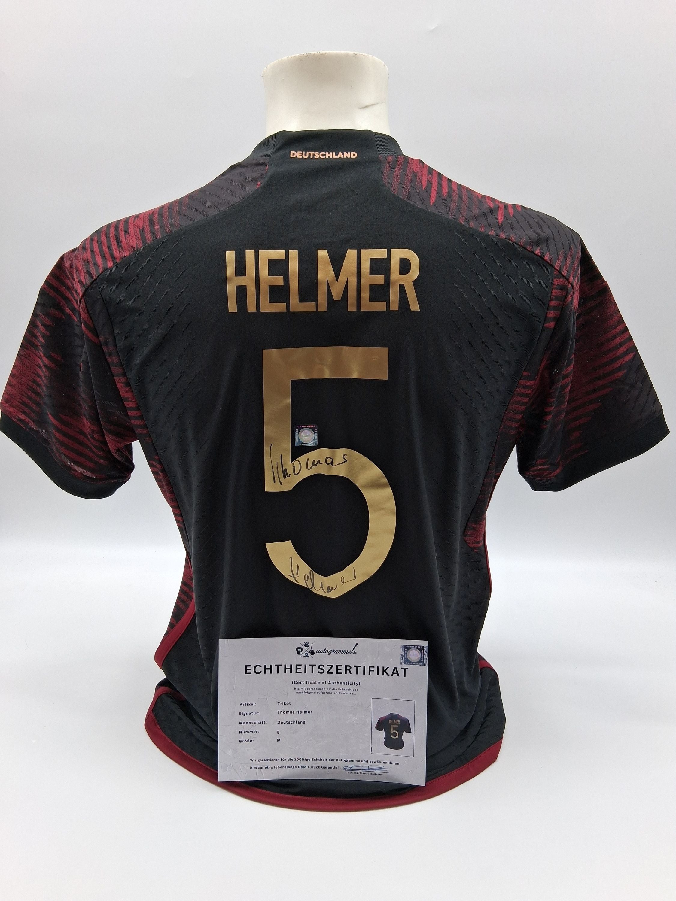 DFB jersey Thomas Helmer signed Germany DFB Autogram Adidas M
