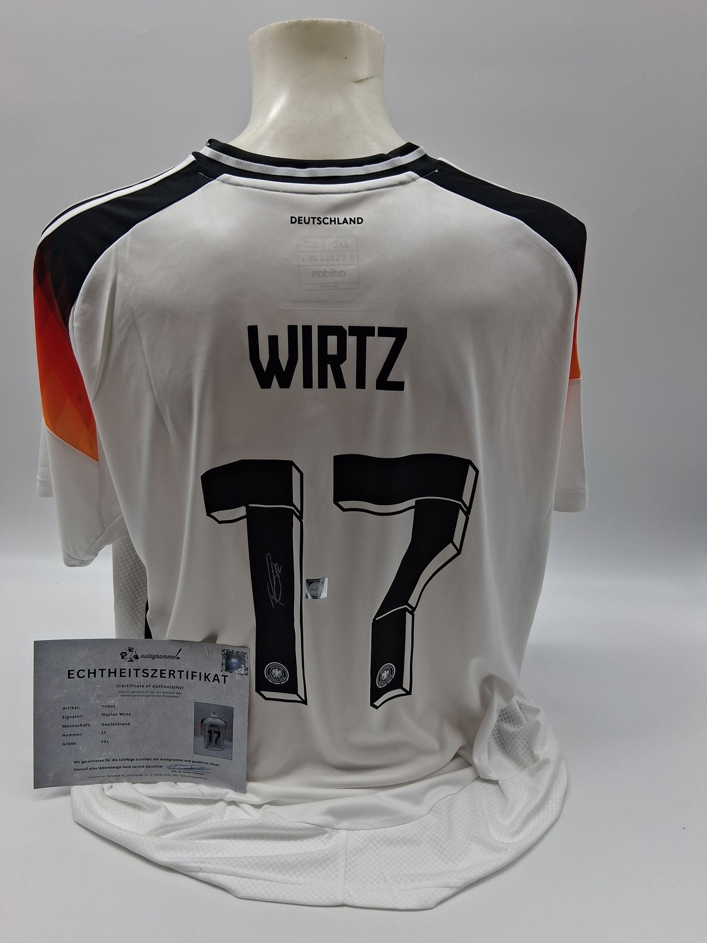DFB Trikot Florian Wirtz signiert Adidas COA Deutschland Autogramm XXL