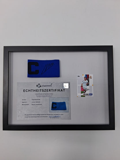 Captain's armband signed by Lucas Vázquez in a Real Madrid COA autograph frame