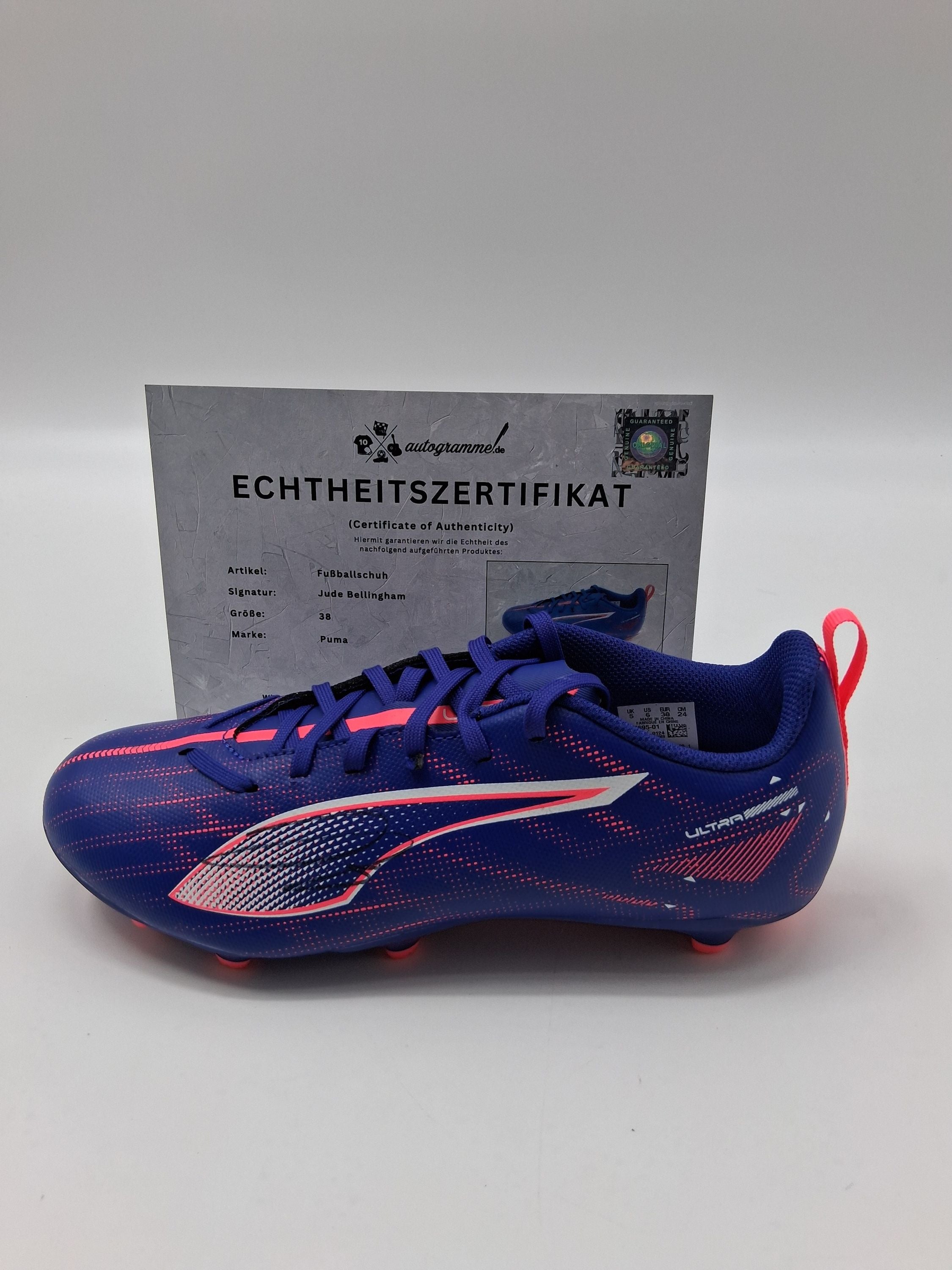 Fußballschuh Jude Bellingham signiert Autogramm Real Madrid England Puma 38