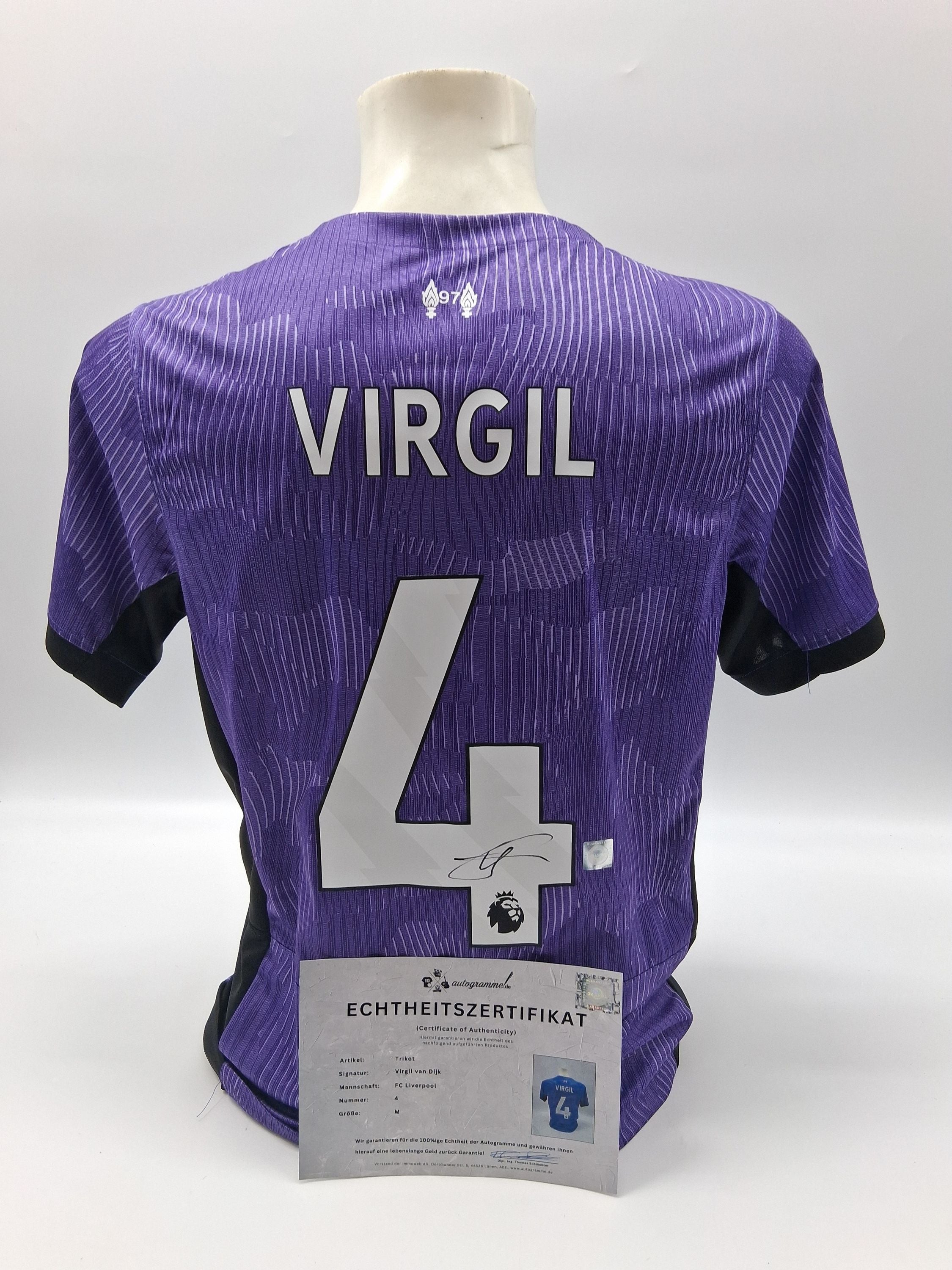 FC Liverpool Trikot Virgil van Dijk signiert Autogramm Nike Neu M