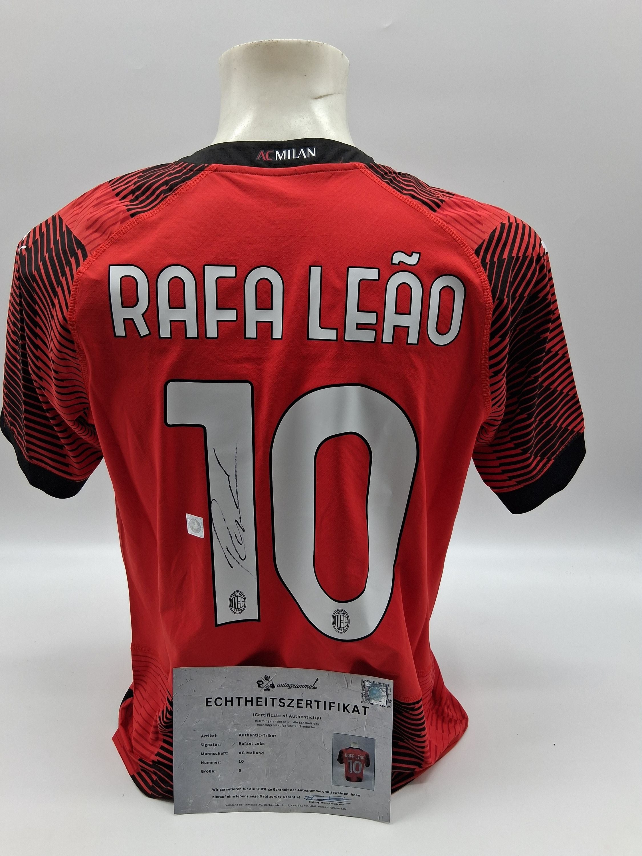 AC Mailand Authentic-Trikot Rafael Leao signiert Autogramm Puma COA S