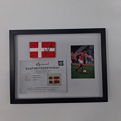 Kapitänsbinde Michael Laudrup signiert im Rahmen Dänemark COA Autogramm
