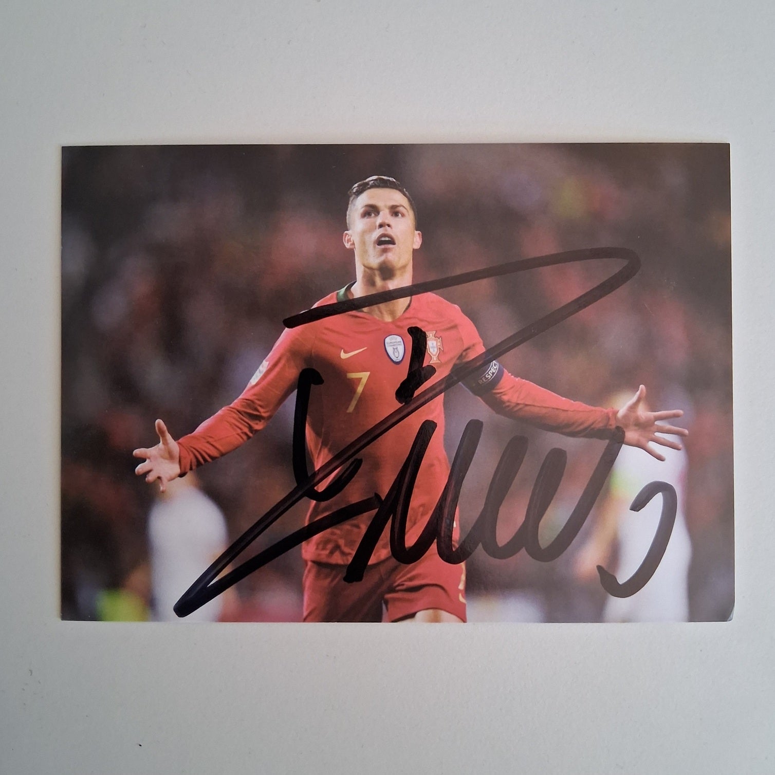 Autogrammkarte Cristiano Ronaldo signiert 29,5 x 21 cm Fußball Portugal