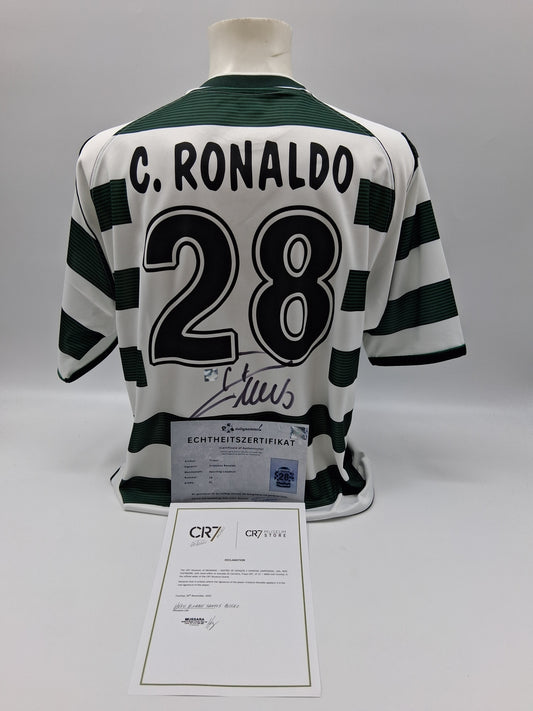 Sporting Lissabon Trikot Cristiano Ronaldo signiert Autogramm Fußball COA XL