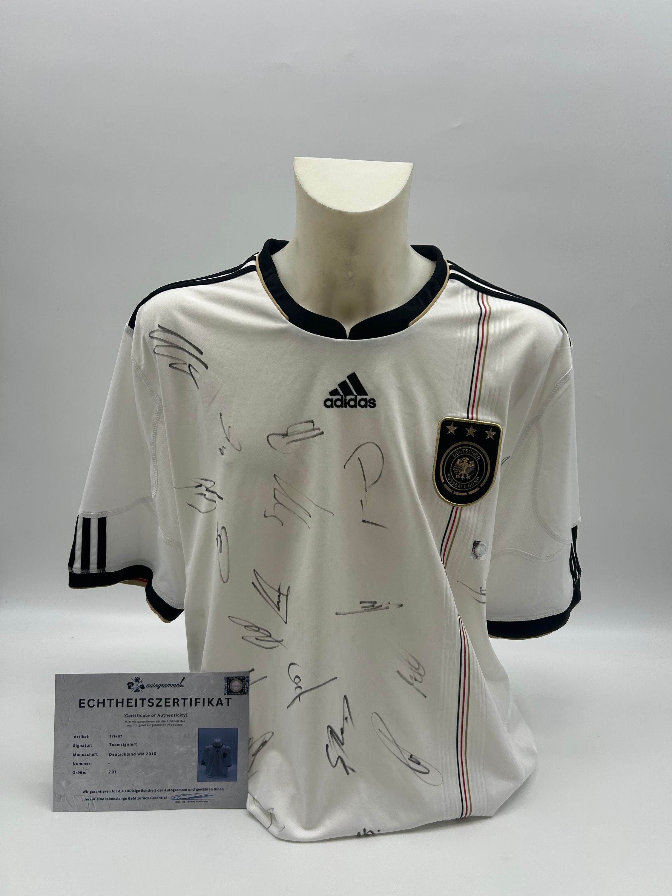 Germany jersey World Cup 2010 team signed autograph adidas football DFB size 2xl