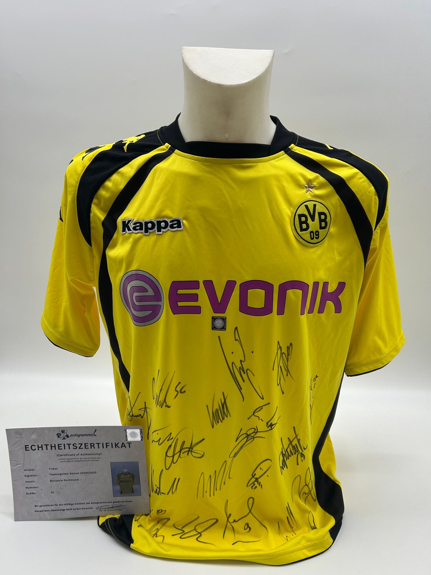 BVB Trikot 2009/2010 Teamsigniert Borussia Dortmund COA Neu Puma XL