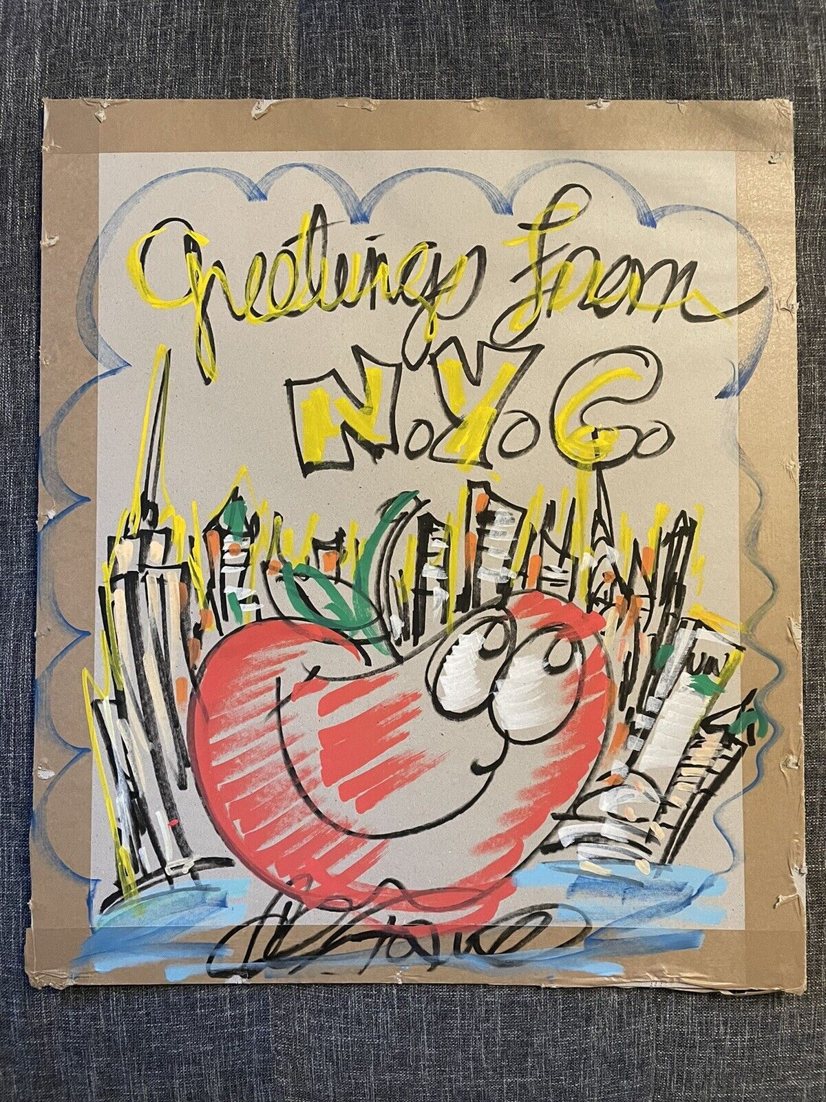 Unique drawing New York by Charles Fazzino 60x70cm signed autograph