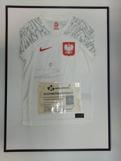 Poland jersey lukasz piszczek signed in the framework of COA Nike Football XS