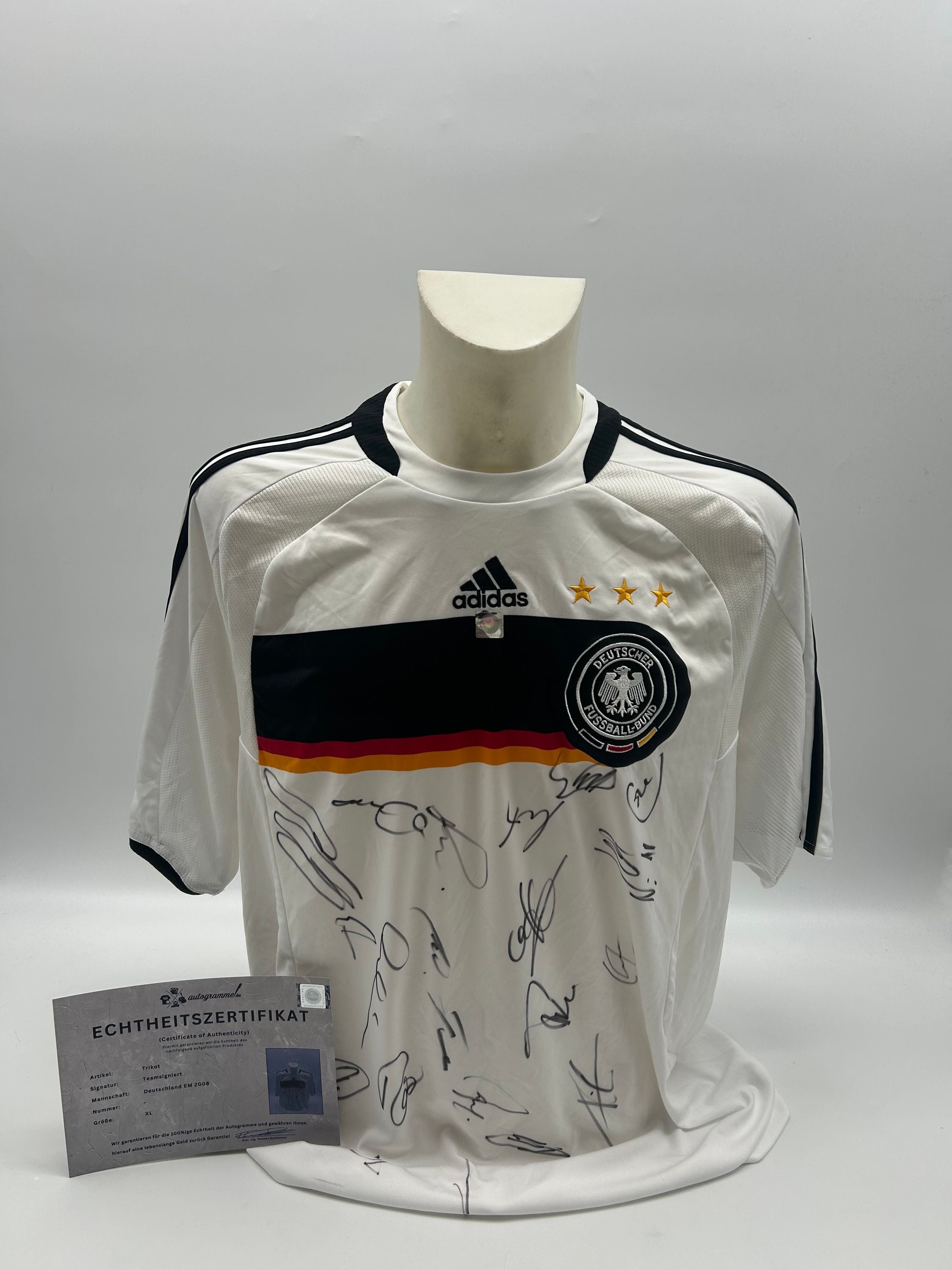 Germany jersey em 2008 team signed autograph adidas football DFB XL
