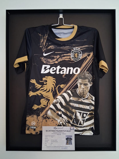 Sporting Lisbon jersey portrait Cristiano Ronaldo hand painted M