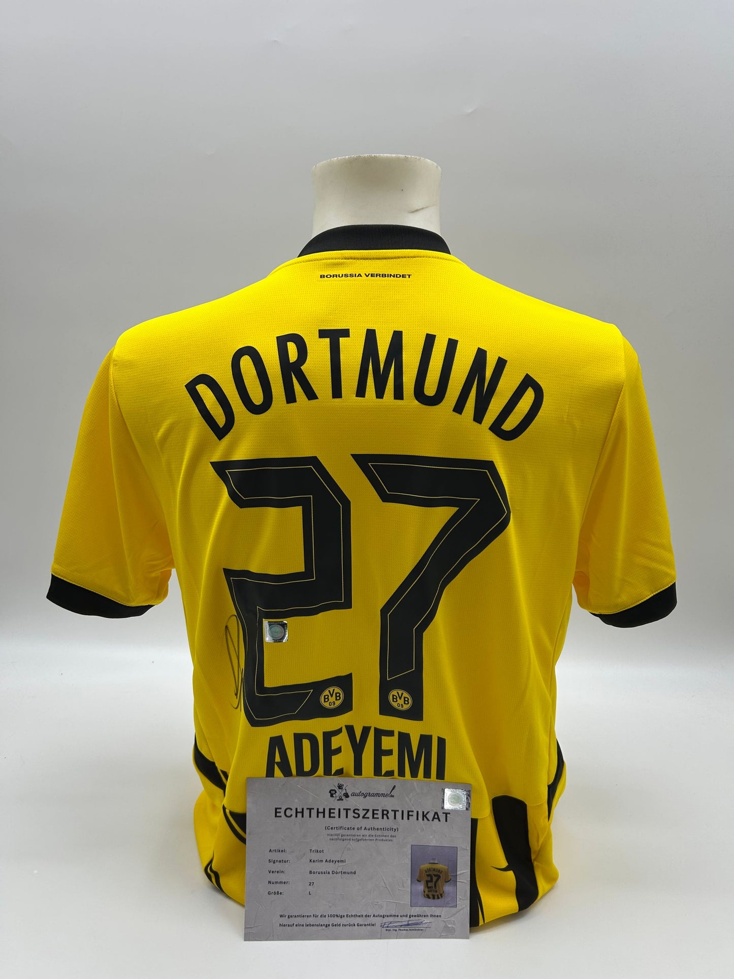 Borussia Dortmund Trikot Karim Adeyemi signiert  BVB  Autogramm Puma L