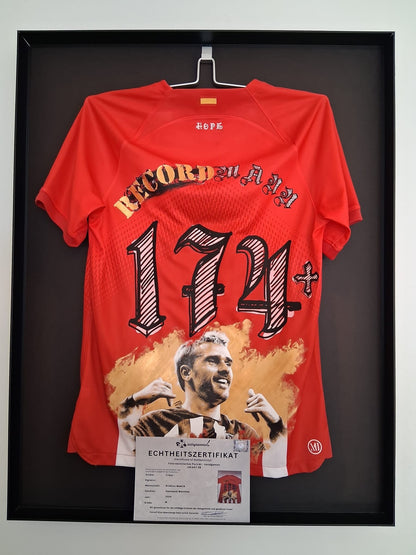 Atletico Madrid jersey portrait Antoine Griezmann hand painted M