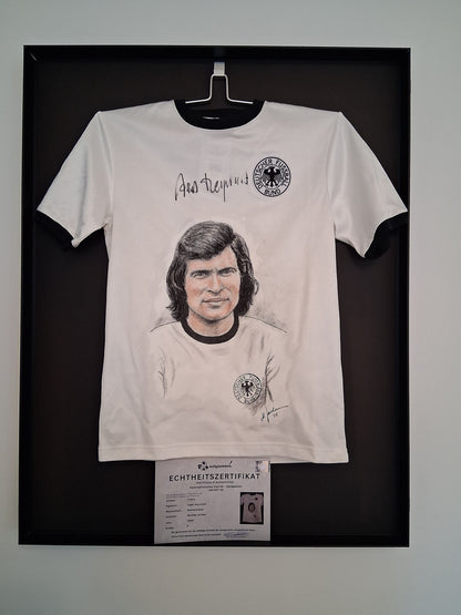 DFB Trikot Portrait Jupp Heynckes handgemalt und signiert S
