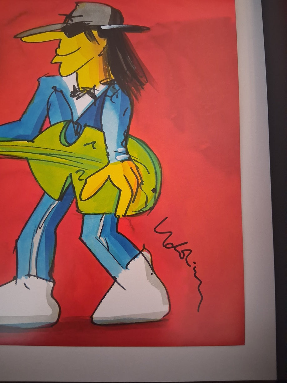 Udo Lindenberg limited edition screen print in frame, Udopium art print, signed graphic 