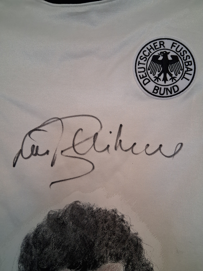 DFB Trikot Portrait Paul Breitner handgemalt und signiert S