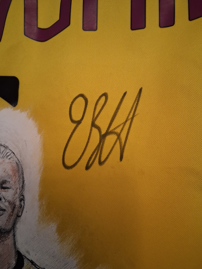 Borussia Dortmund jersey portrait Erling Haaland hand painted and signed Puma L