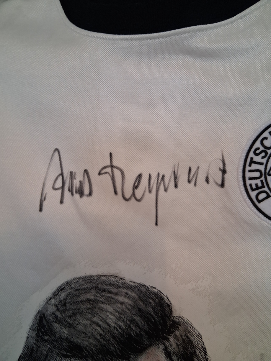DFB Trikot Portrait Jupp Heynckes handgemalt und signiert S