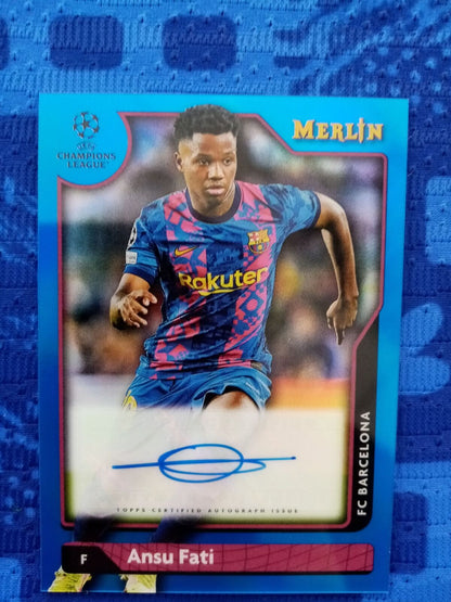 Limited tops collection card Ansu Fati signed as part of + FC Barcelona jersey