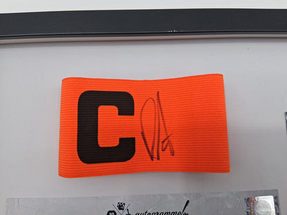 Captain's armband signed by Robert Andrich in a frame, Bayer 04 Leverkusen autograph