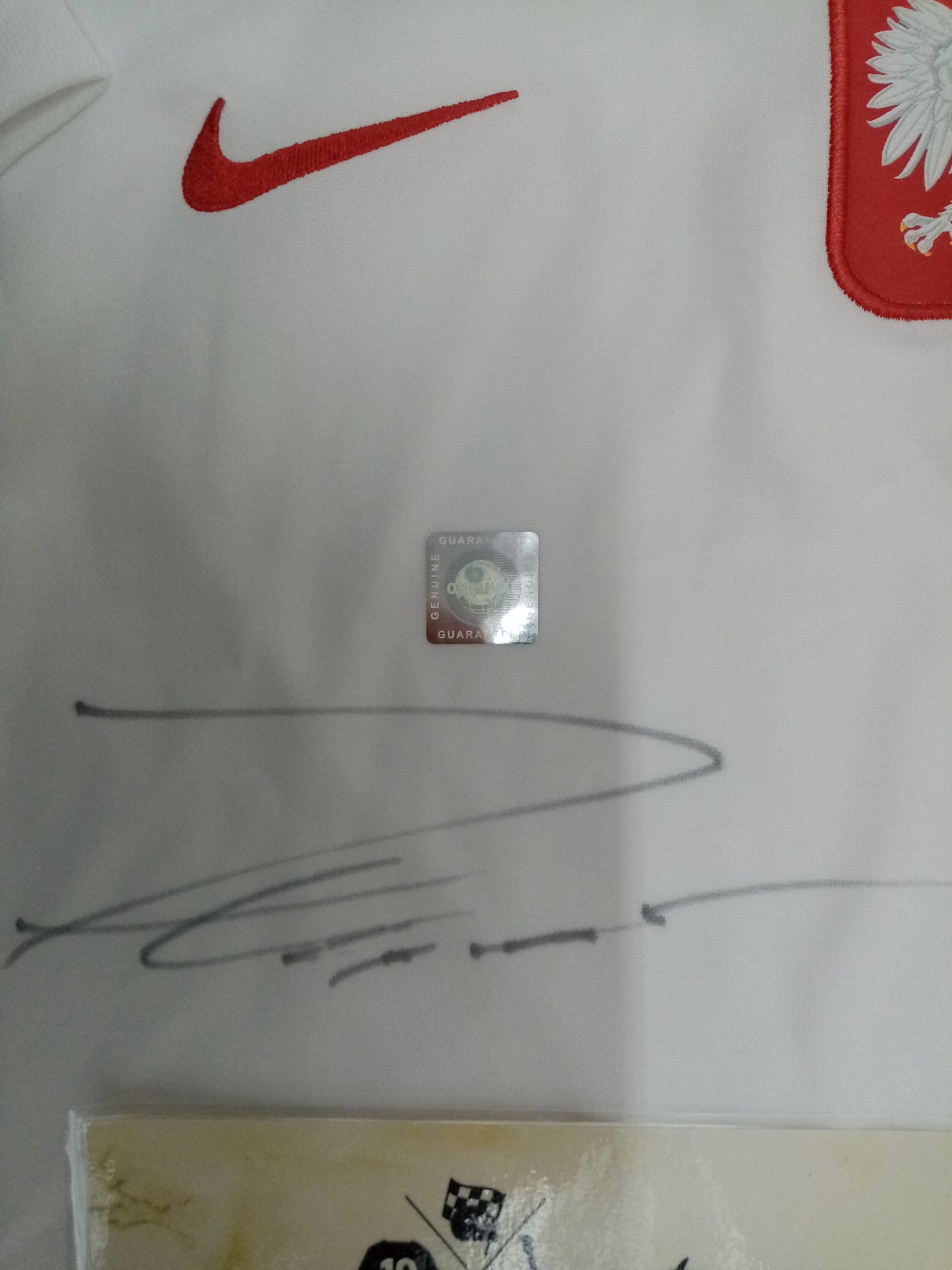 Poland jersey lukasz piszczek signed in the framework of COA Nike Football XS