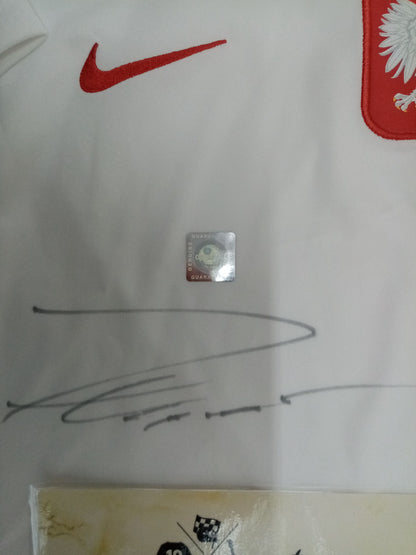 Poland jersey lukasz piszczek signed in the framework of COA Nike Football XS