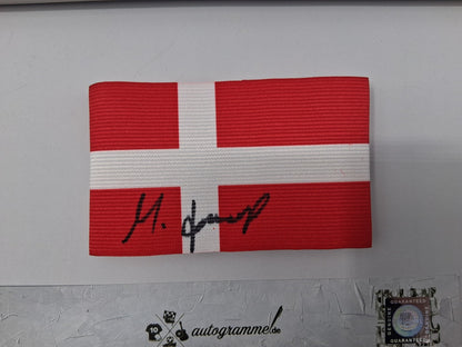 Kapitänsbinde Michael Laudrup signiert im Rahmen Dänemark Autogramm