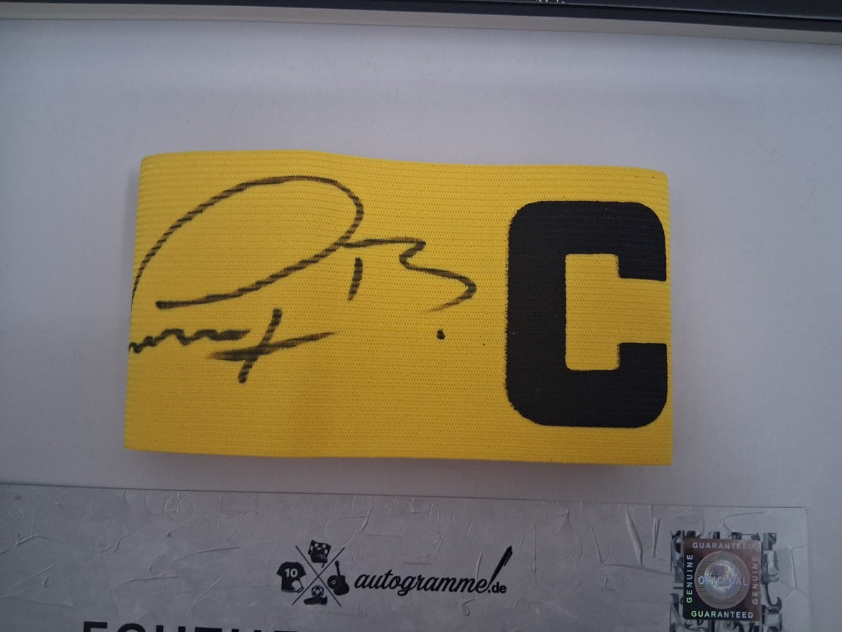 Kapitänsbinde Bastian Schweinsteiger signiert im Rahmen Deutschland DFB Autogramm