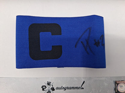 Captain's armband signed by Piero Hincapié in a frame, autographed by Bayer 04 Leverkusen