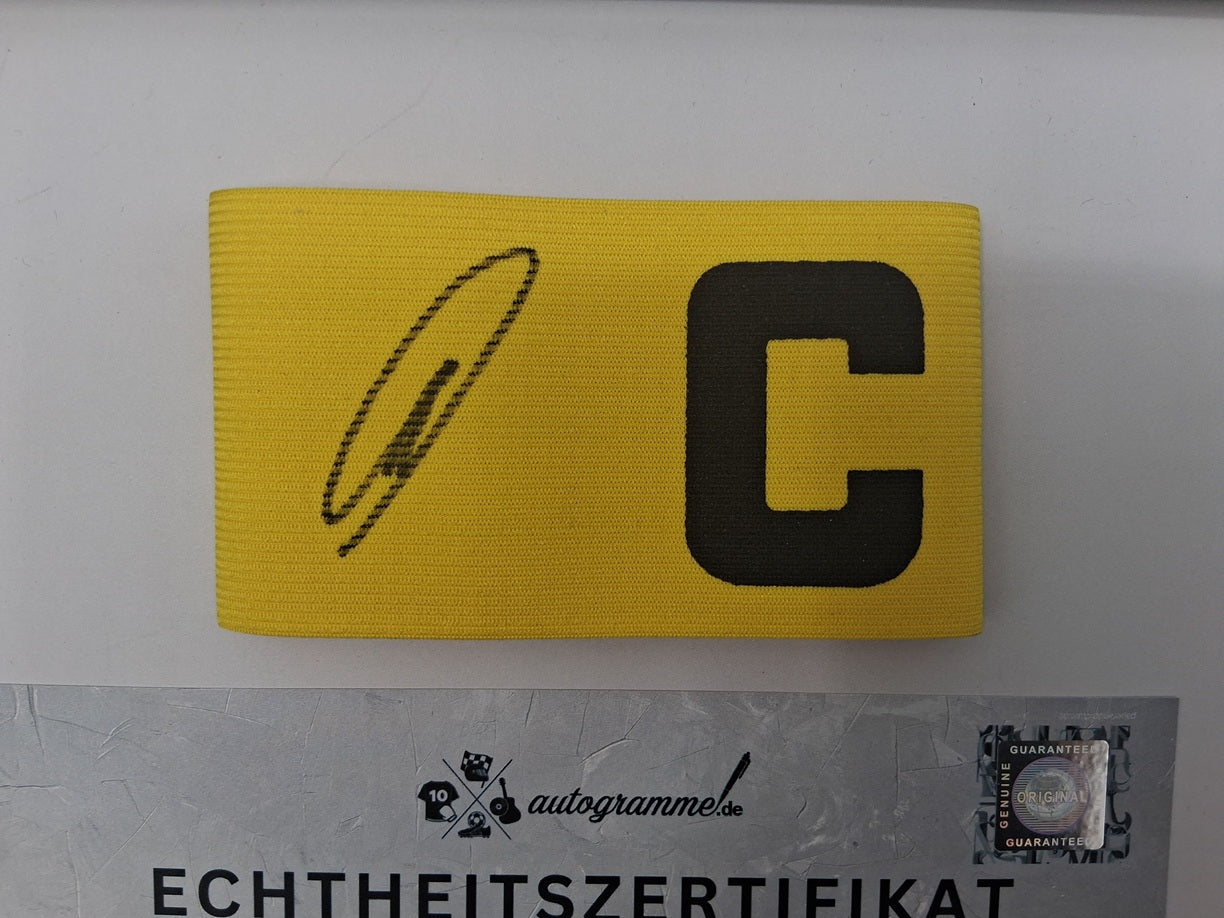 Captain's armband signed by Nico Schlotterbeck in a Germany COA frame