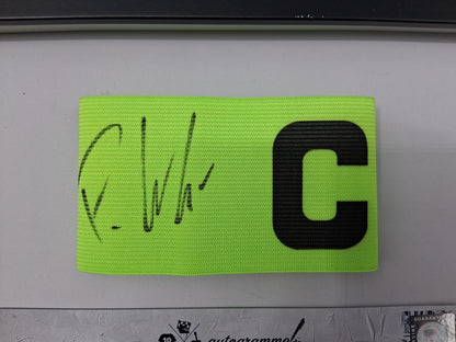 Captain's armband signed by Patrick Wimmer in a VFL Wolfsburg autograph COA frame