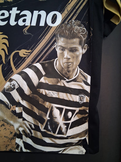 Sporting Lisbon jersey portrait Cristiano Ronaldo hand painted M