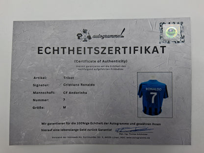 CF Andorinha Trikot Cristiano Ronaldo signiert Autogramm CFA Fußball COA M