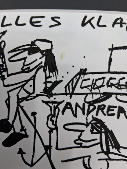 Udo Lindenberg picture "Andrea Doria" in a unique framed painting, liqueur 