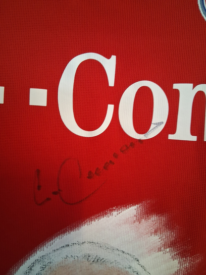 Bayern Munich jersey portrait Franz Beckenbauer hand painted and signed in 2xl