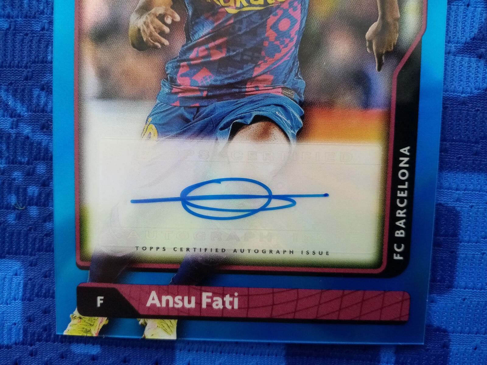 Limited tops collection card Ansu Fati signed as part of + FC Barcelona jersey